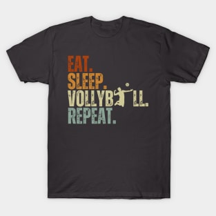 Eat Sleep Volleyball Repeat Funny Volleyball Players T-Shirt